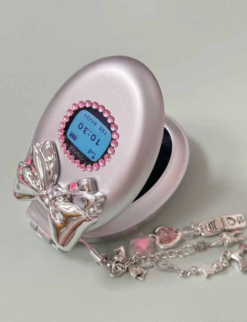 Y2K Hot Girl Millennial Style Retro Simulation Flip Phone Diamond Kitty Bow Folding Air Cushion Comb