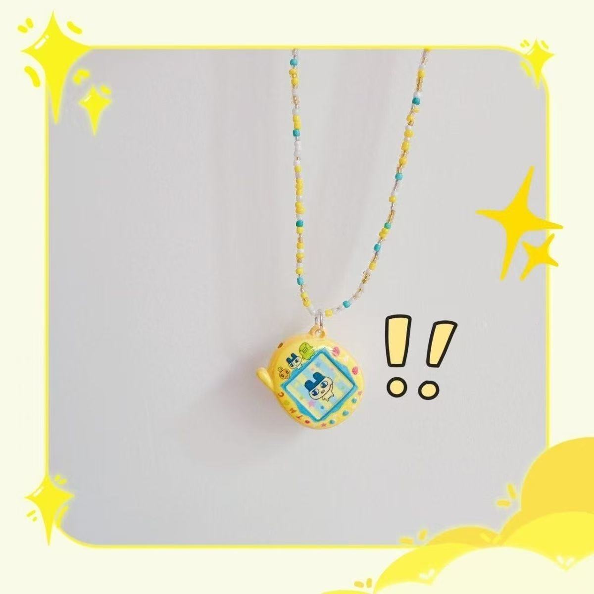 Japanese Tamagotchi Beaded Necklace Clavicle Chain