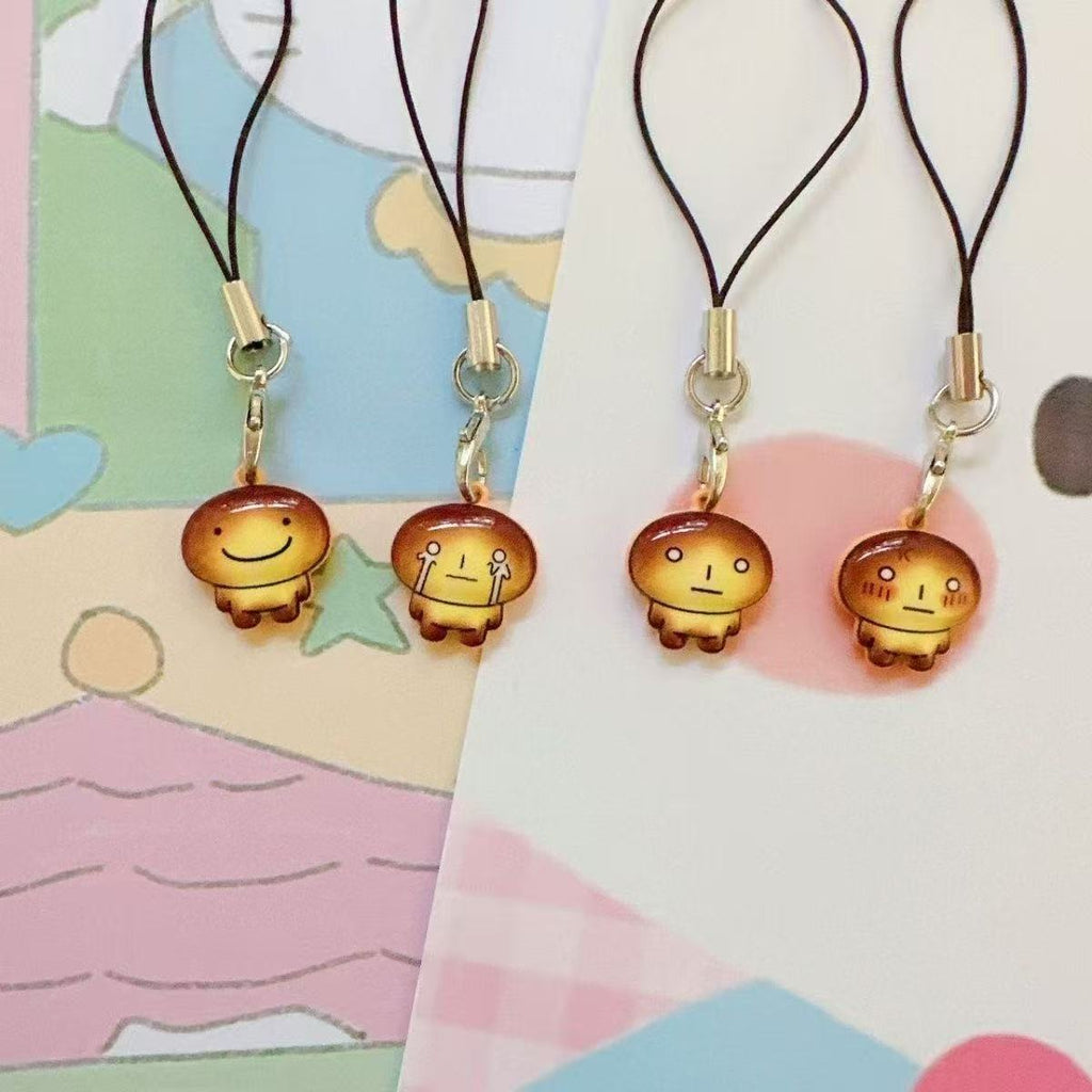 Cute Mini Toasted Bread Alloy Pendant Keychain Mobile Phone Pendant