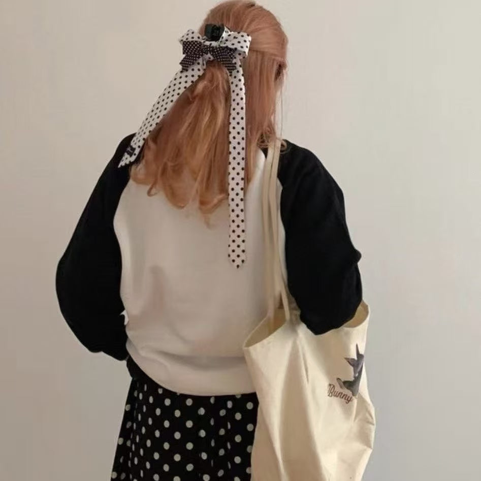 Handmade Tie, Bow, Hair Clip, Polka Dot Hair Accessory