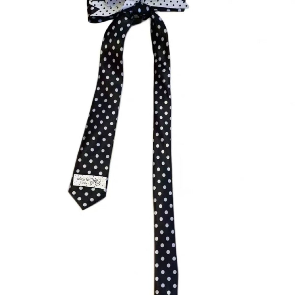 Handmade Tie, Bow, Hair Clip, Polka Dot Hair Accessory