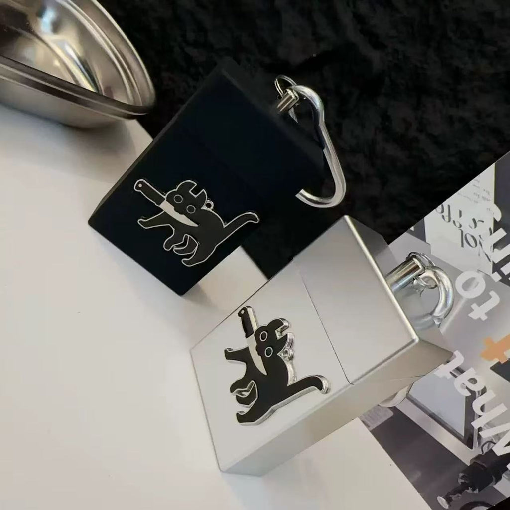 New Japanese y2k kitten alloy portable ashtray storage box pendant