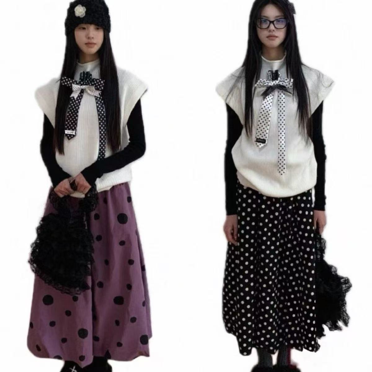 Handmade Tie, Bow, Hair Clip, Polka Dot Hair Accessory