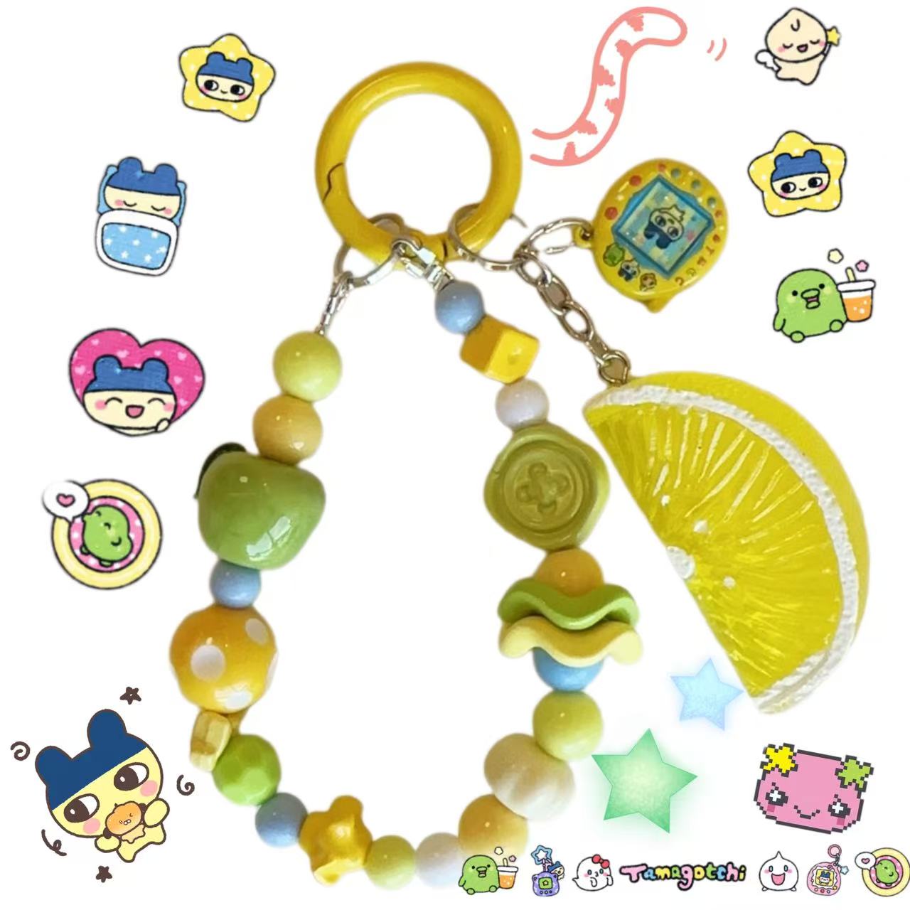 Japanese Tamagotchi Beaded Mobile Phone Chain