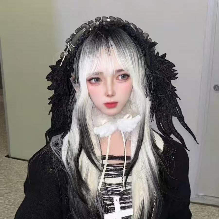 Halloween handmade leather metal buckle angel wings y2k headband