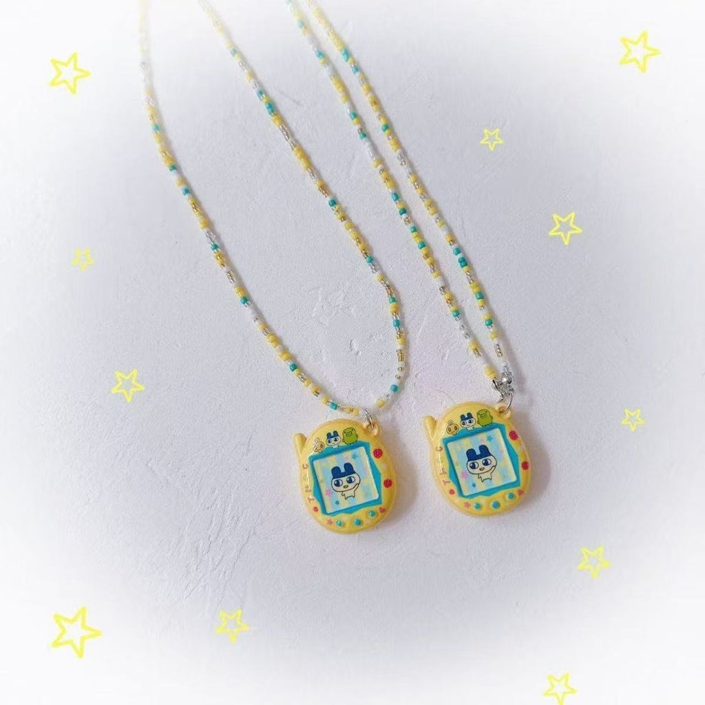 Japanese Tamagotchi Beaded Necklace Clavicle Chain