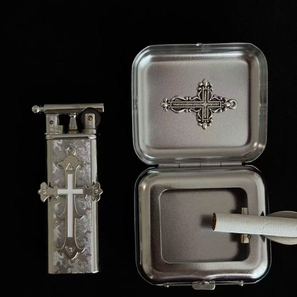 Millennial style y2k cross handmade ashtray storage box