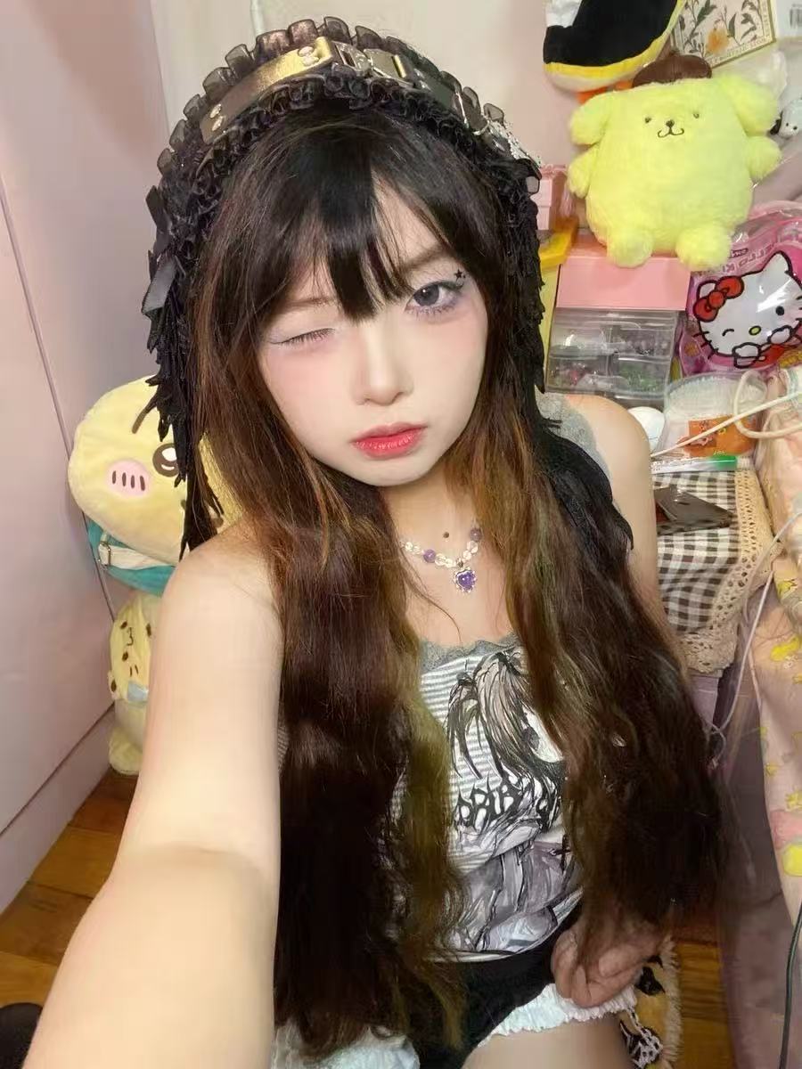 Halloween handmade leather metal buckle angel wings y2k headband