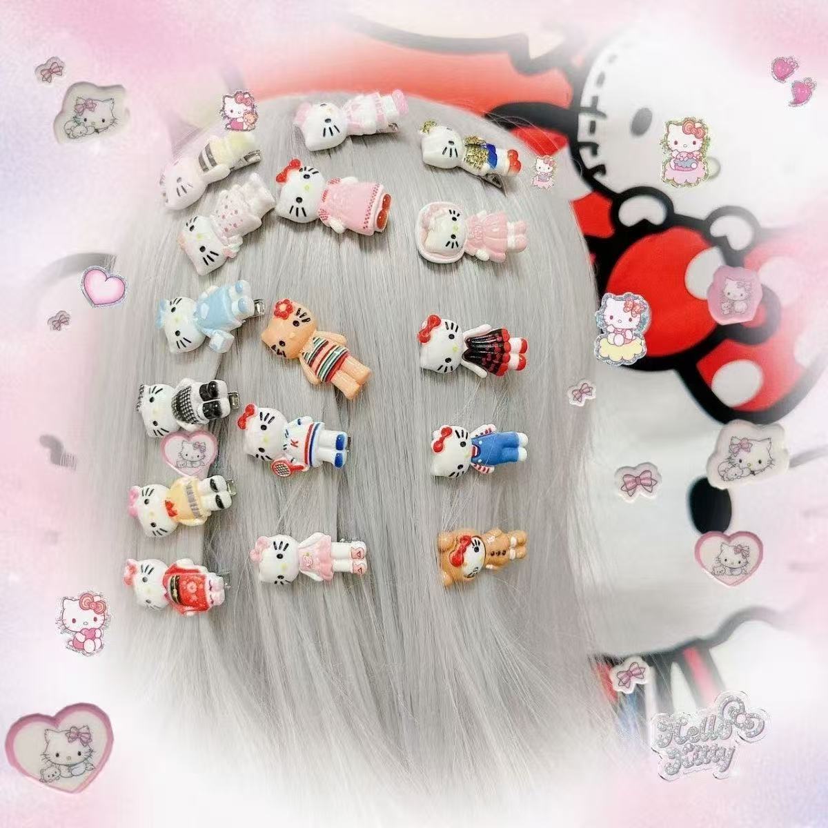 Cute Showa-era Hello Kitty Hair Clip, Bangs Clip, Fun And Sweet Cartoon Hair Accessory