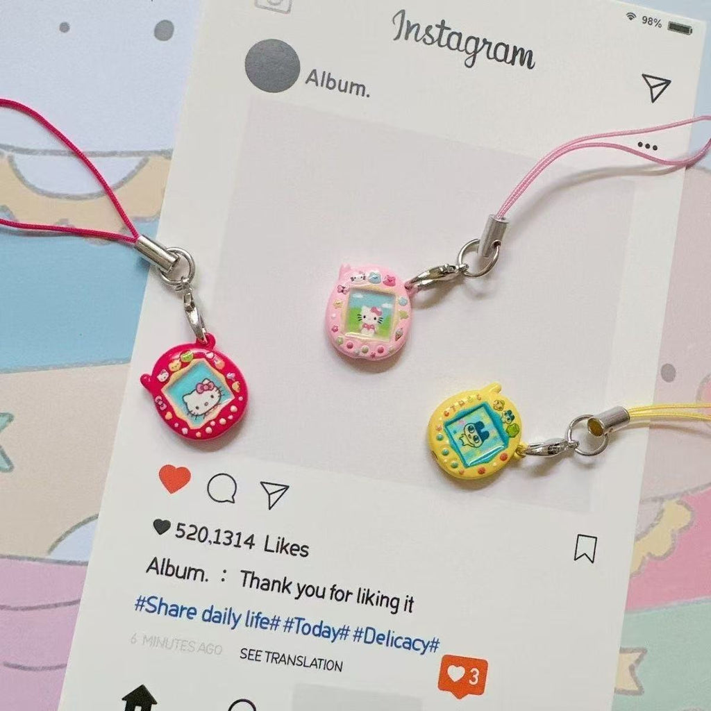 Tamagotchi Mamaki Kitty cute mini alloy pendant mobile phone pendant