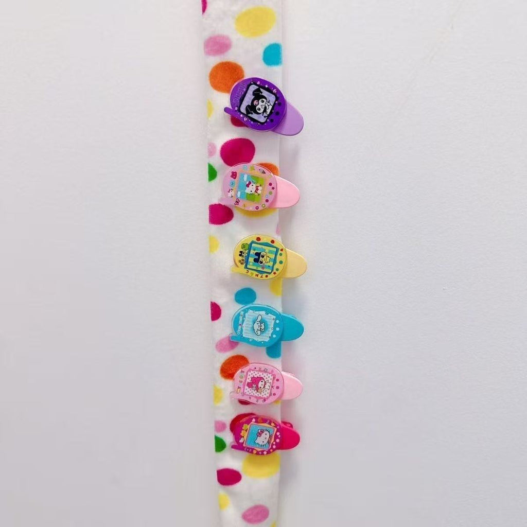 Cute Tamagotchi Asami Dopamine colored hairpin decoration set of 6