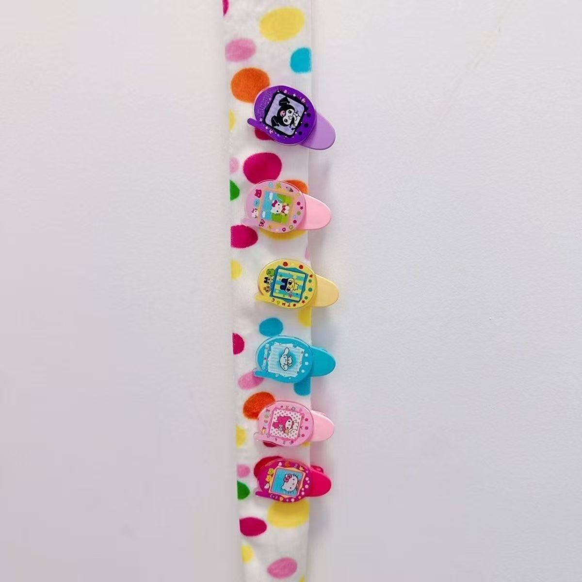 Cute Tamagotchi Asami Dopamine colored hairpin decoration set of 6