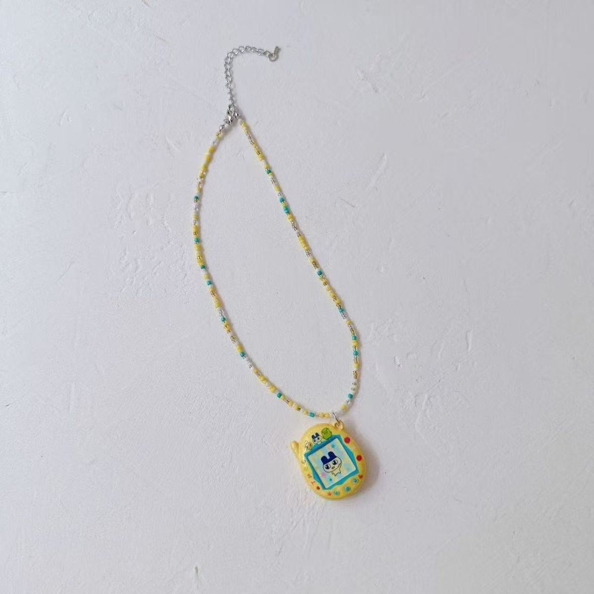Japanese Tamagotchi Beaded Necklace Clavicle Chain