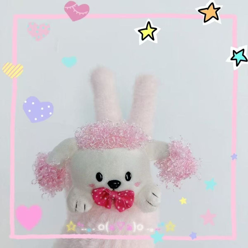 Retro Cute Showa-era Style Puppy Sweet Five-finger Warm Plush Touchscreen Gloves