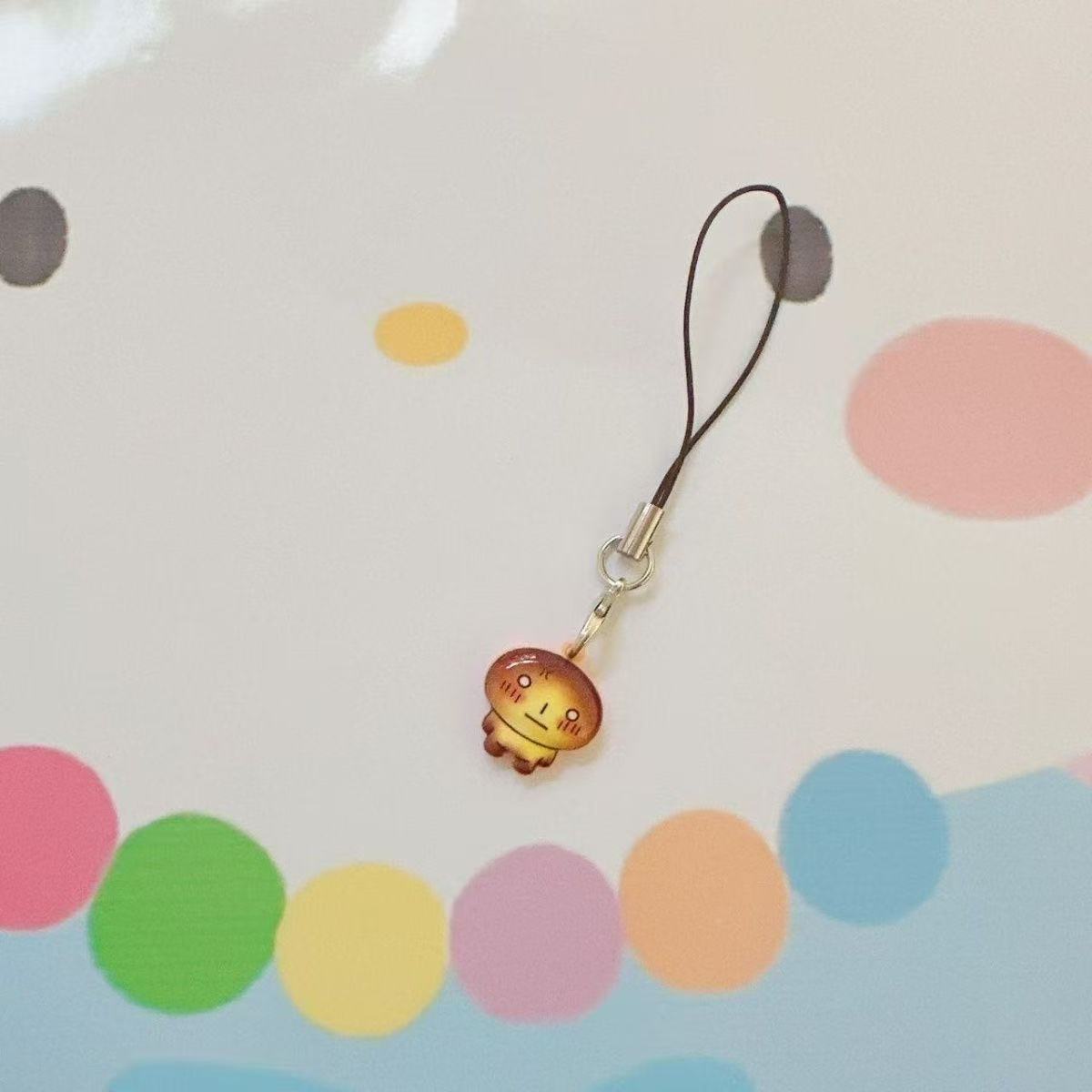 Cute Mini Toasted Bread Alloy Pendant Keychain Mobile Phone Pendant