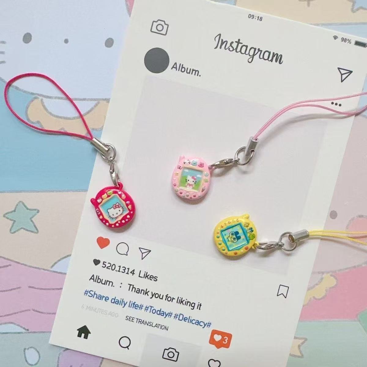 Tamagotchi Mamaki Kitty cute mini alloy pendant mobile phone pendant