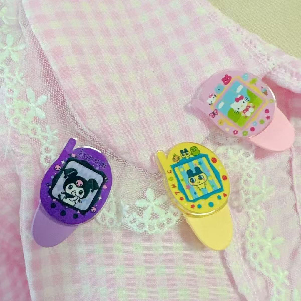 Cute Tamagotchi Asami Dopamine colored hairpin decoration set of 6