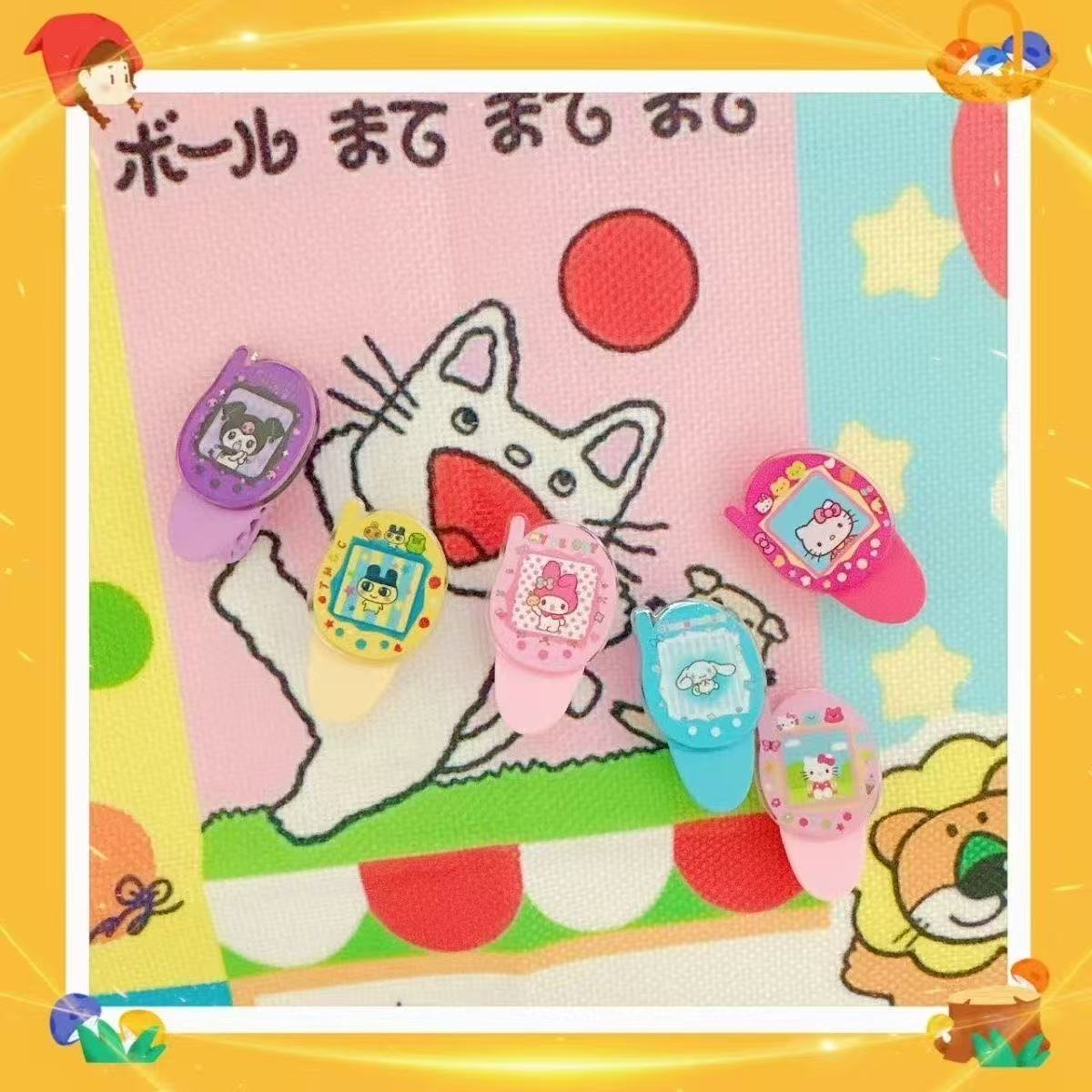 Cute Tamagotchi Asami Dopamine colored hairpin decoration set of 6