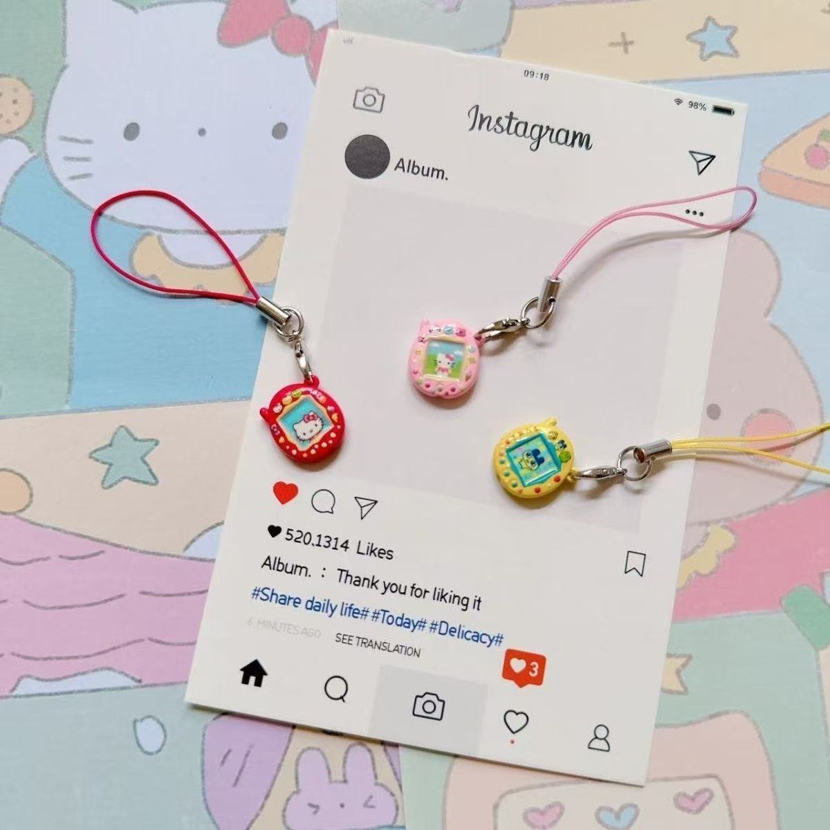 Tamagotchi Mamaki Kitty cute mini alloy pendant mobile phone pendant