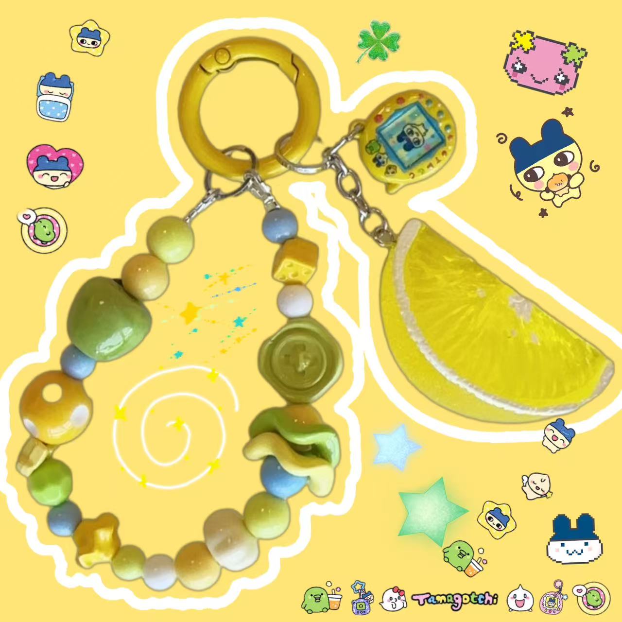 Japanese Tamagotchi Beaded Mobile Phone Chain