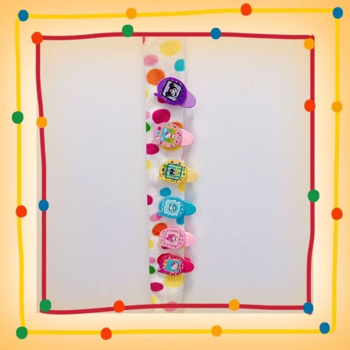 Cute Tamagotchi Asami Dopamine colored hairpin decoration set of 6