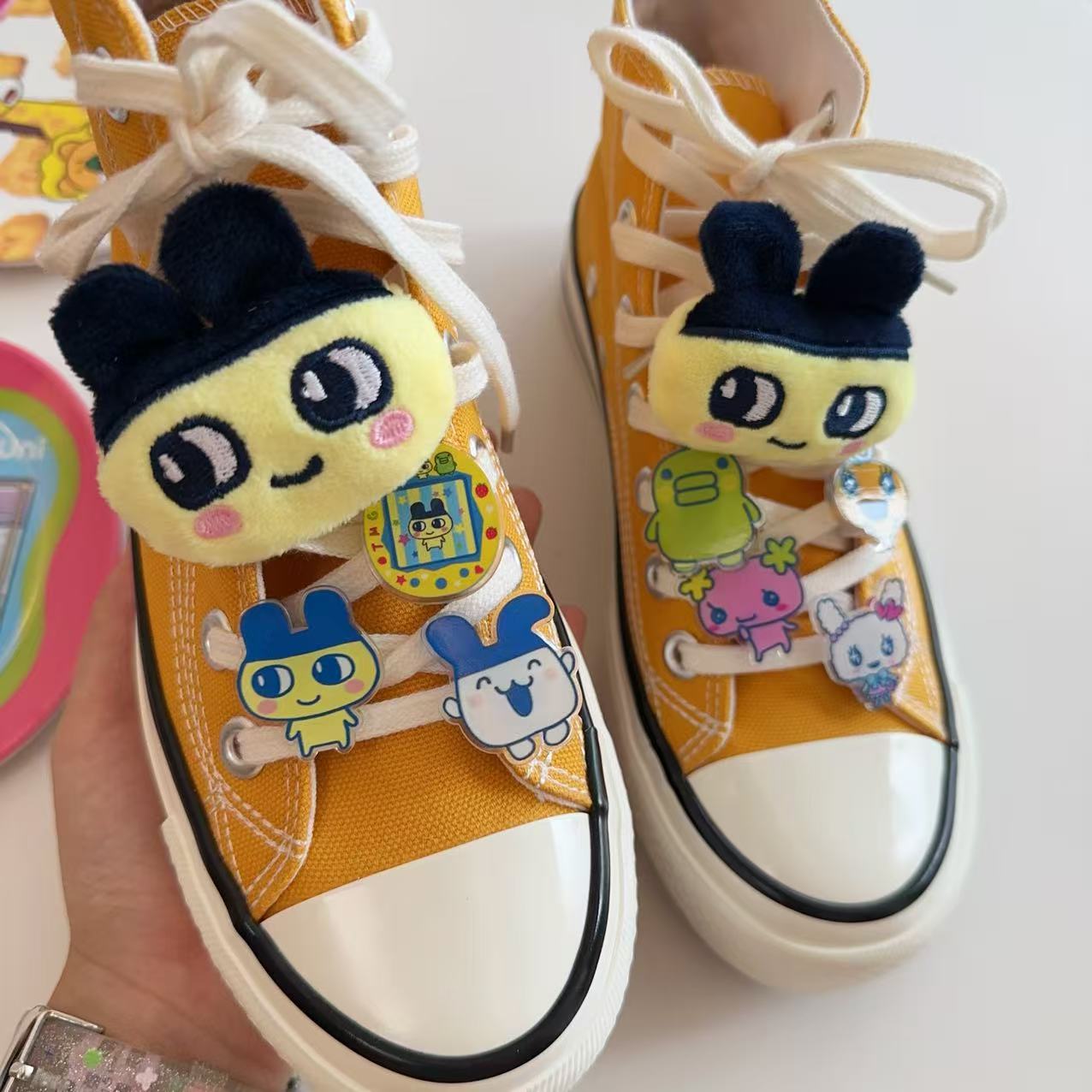 New Tamagotchi Canvas Shoes Accessories Shoelace Buckle