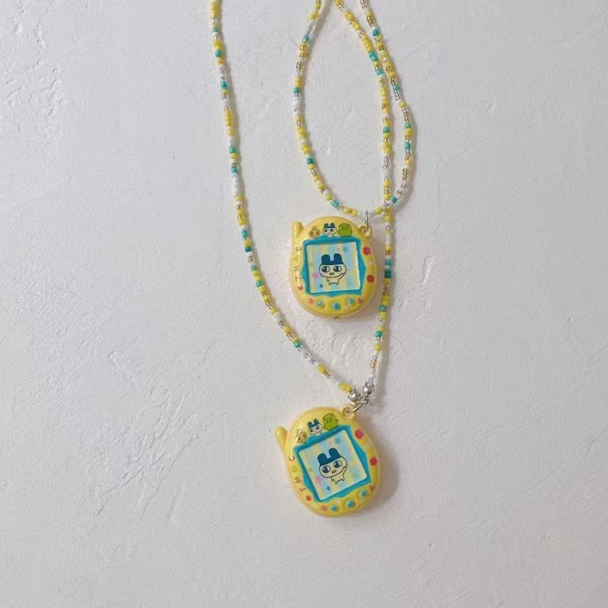 Japanese Tamagotchi Beaded Necklace Clavicle Chain
