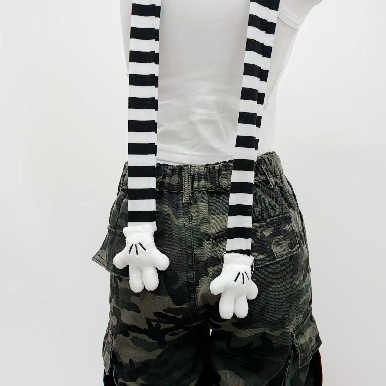 Black And White Striped Cartoon Cute Scarf Ins Striped Shape Long Thin Scarf Neck