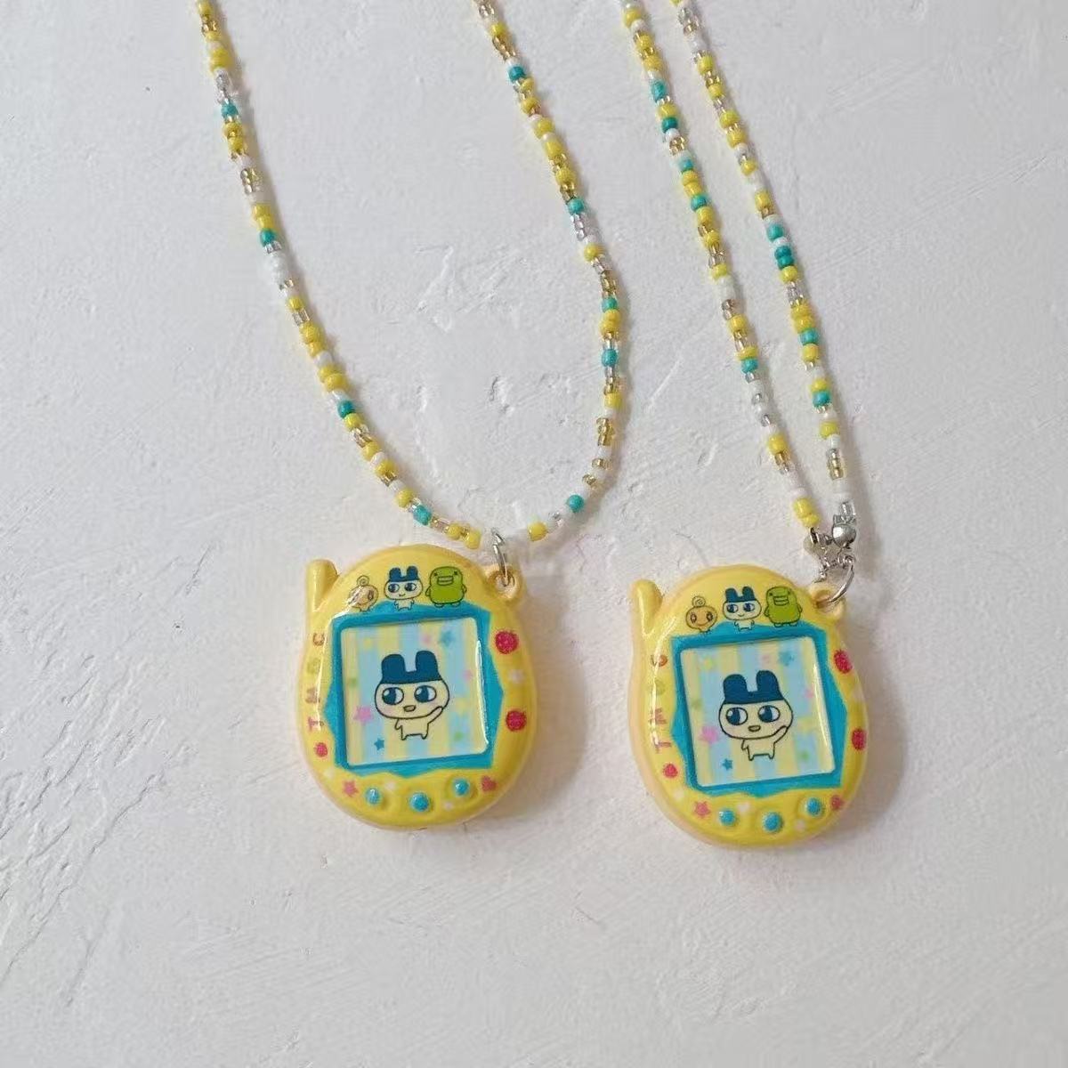 Japanese Tamagotchi Beaded Necklace Clavicle Chain