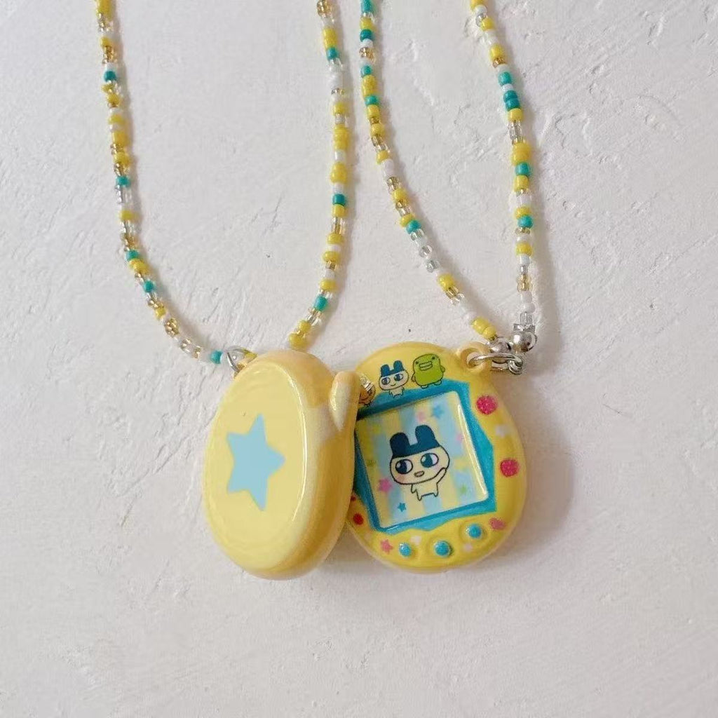 Japanese Tamagotchi Beaded Necklace Clavicle Chain