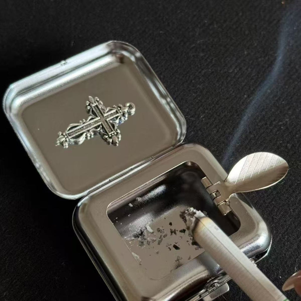 Millennial style y2k cross handmade ashtray storage box