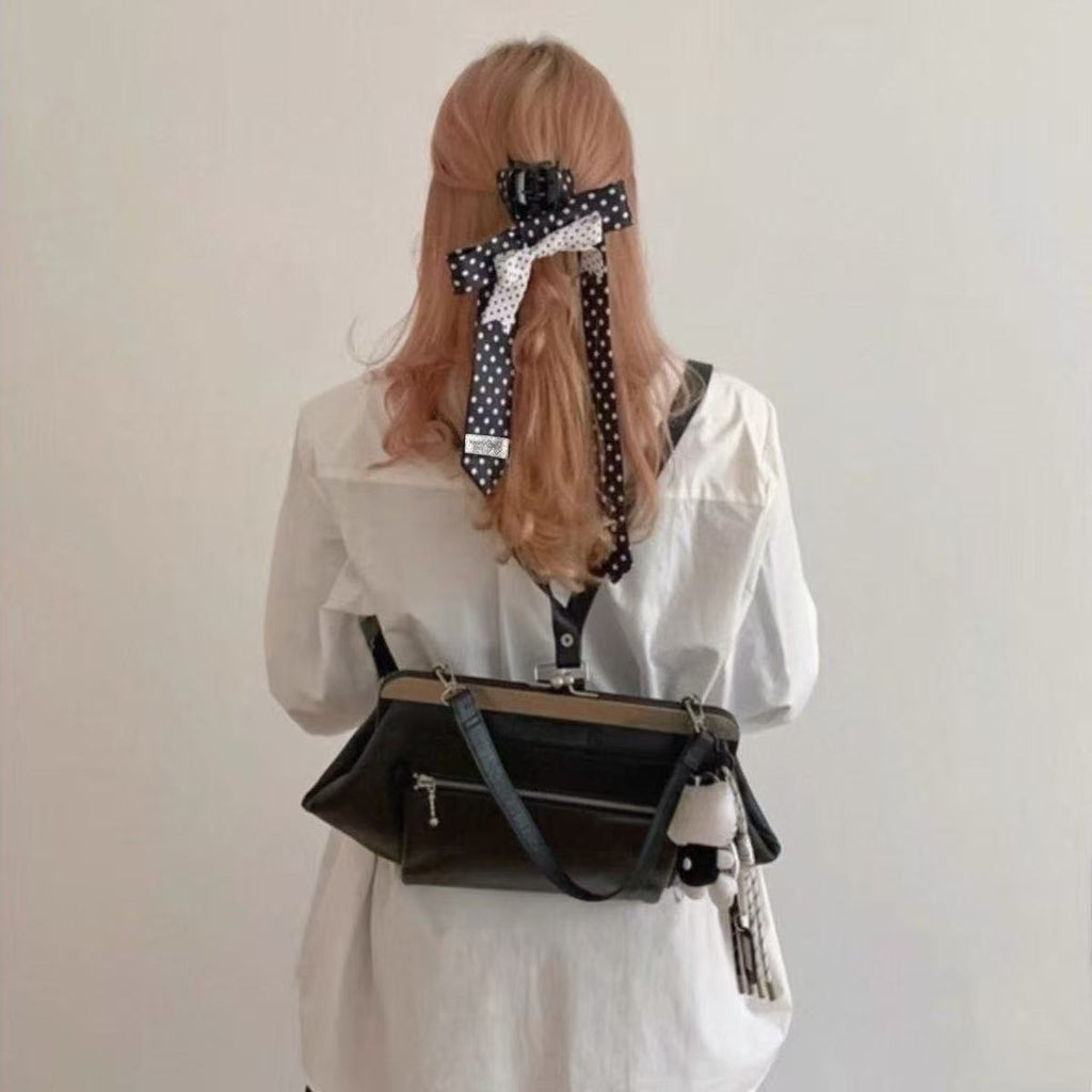 Handmade Tie, Bow, Hair Clip, Polka Dot Hair Accessory