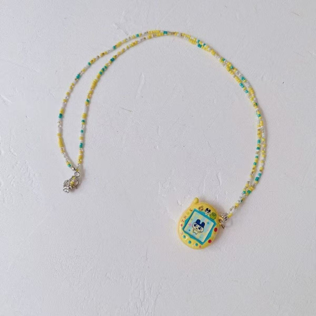 Japanese Tamagotchi Beaded Necklace Clavicle Chain