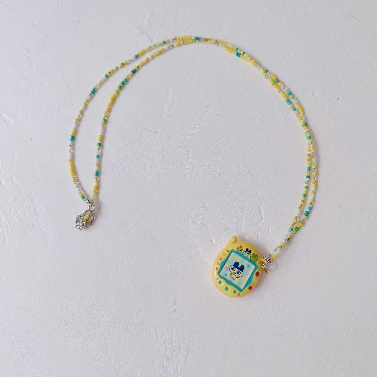 Japanese Tamagotchi Beaded Necklace Clavicle Chain