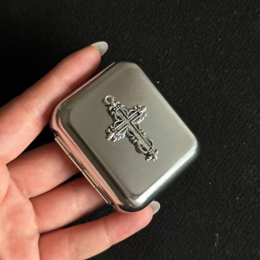 Millennial style y2k cross handmade ashtray storage box