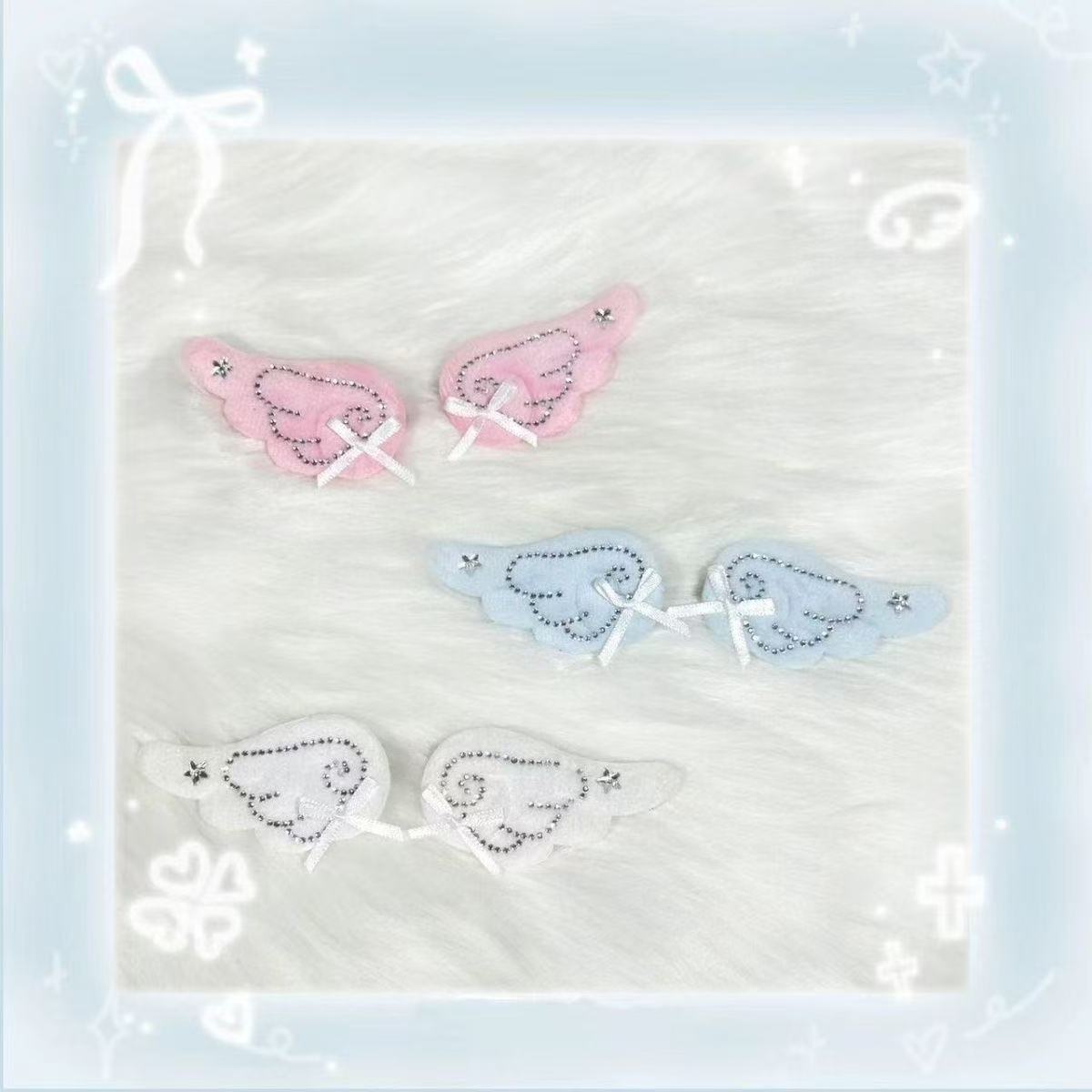 Retro Angel Wings Side Clip Hairpin Ins Cute Girly Heart Hair Accessories Bow