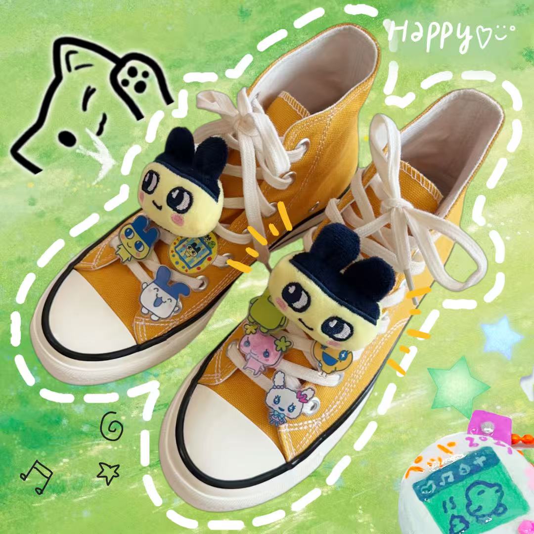 New Tamagotchi Canvas Shoes Accessories Shoelace Buckle